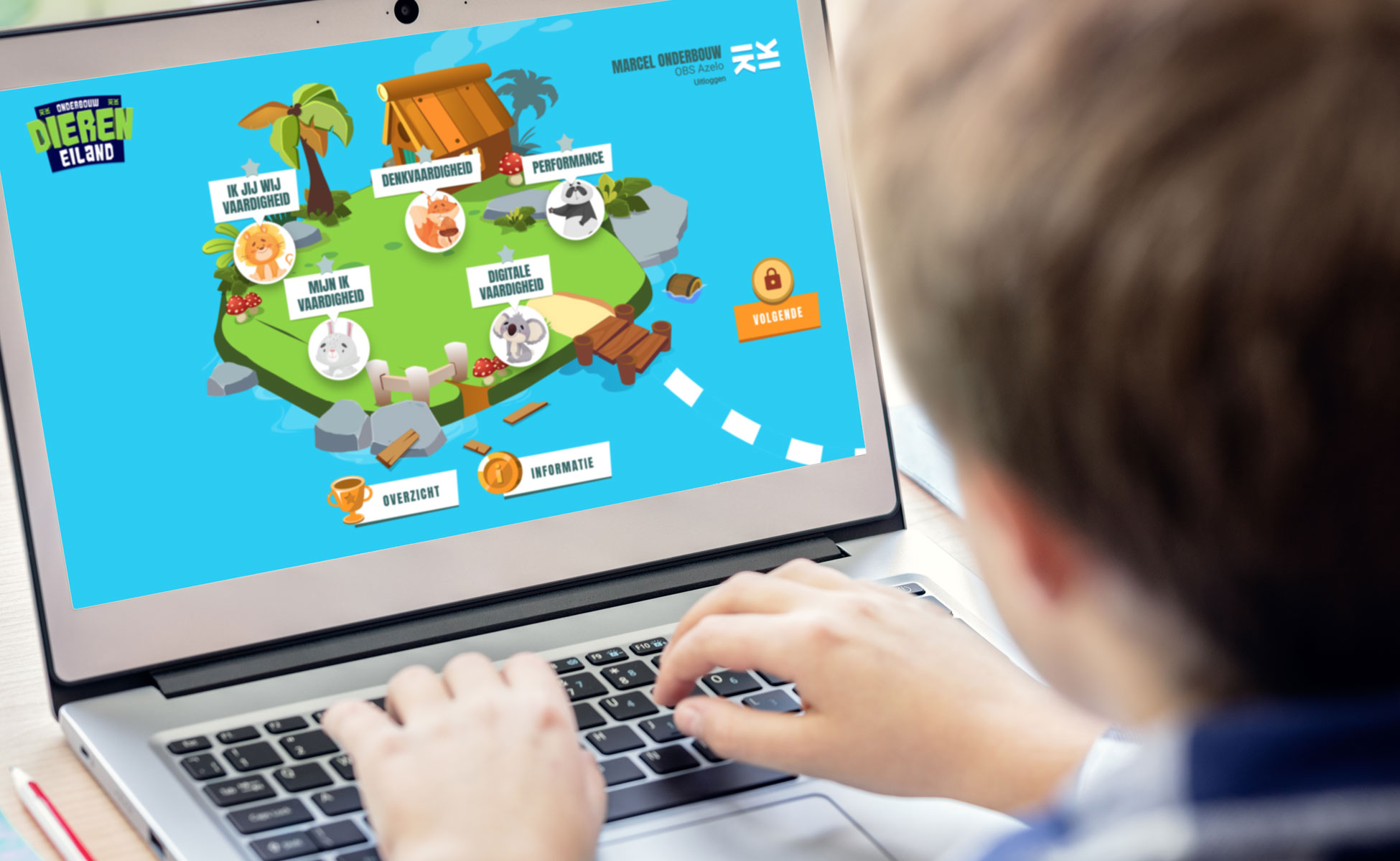 een persoon die een laptop gebruikt