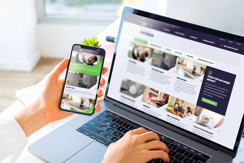 Energieloket Enschede op laptop en telefoon